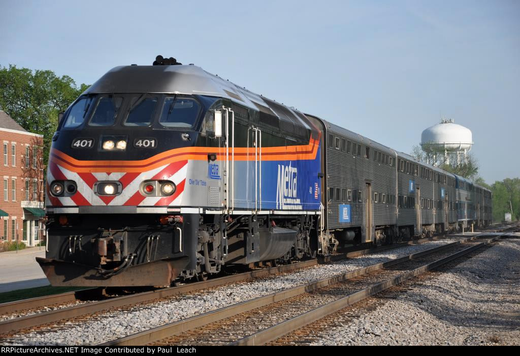 Outbound commuter approaches the station